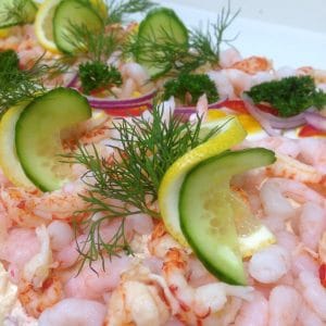 smørbrødkake m/ skalldyr